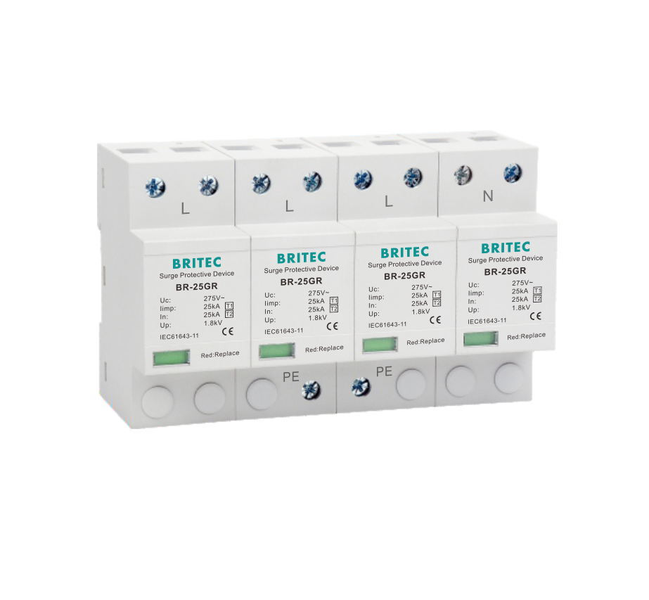 BR-25GR 4P Class I type 1 Surge Surge Arrestor SPD Thunder Protector spark gap spd type1 4p surge protector