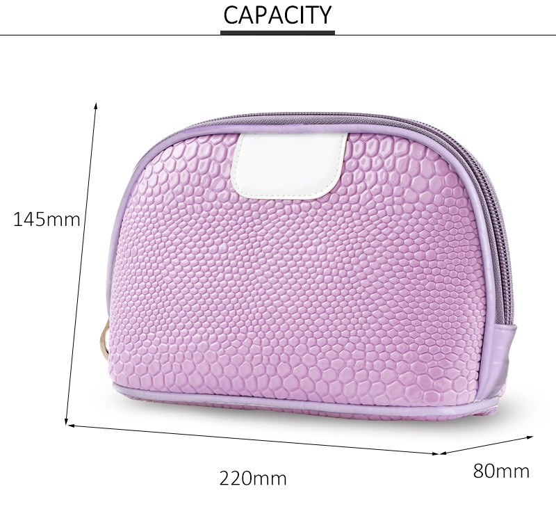 Portable Travel Shell Shape Cosmetic PU Makeup Bag