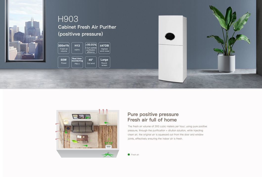 Commercial Home Use HVAC with Air Purifier Cabinet Air Exchange Equipment