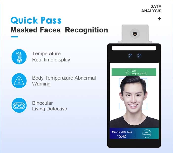 F2-H Facial Android 7.1 Face Mask Recognition Thermometer