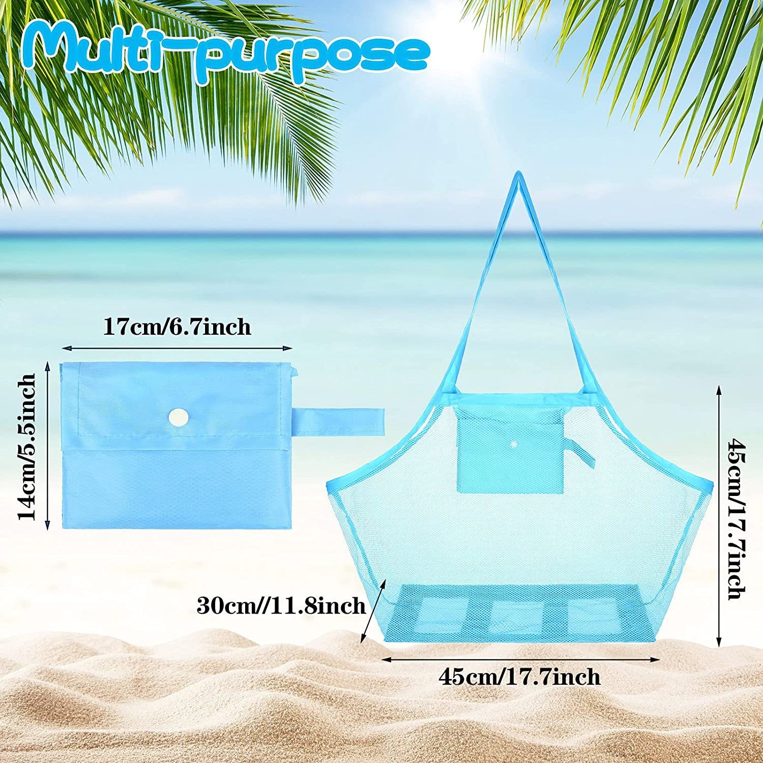 Customized Children'S Large-Capacity Storage Bag Sundries Storage Mesh Beach Bag
