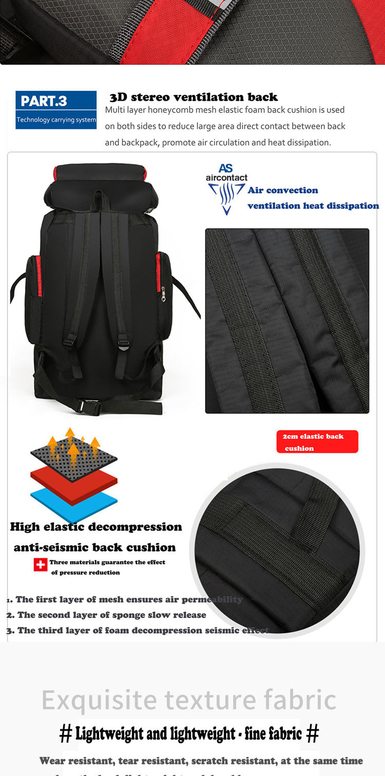 BSCI Waterproof Hiking Backpack 70L Camping Hiking Backpack For Men Women
