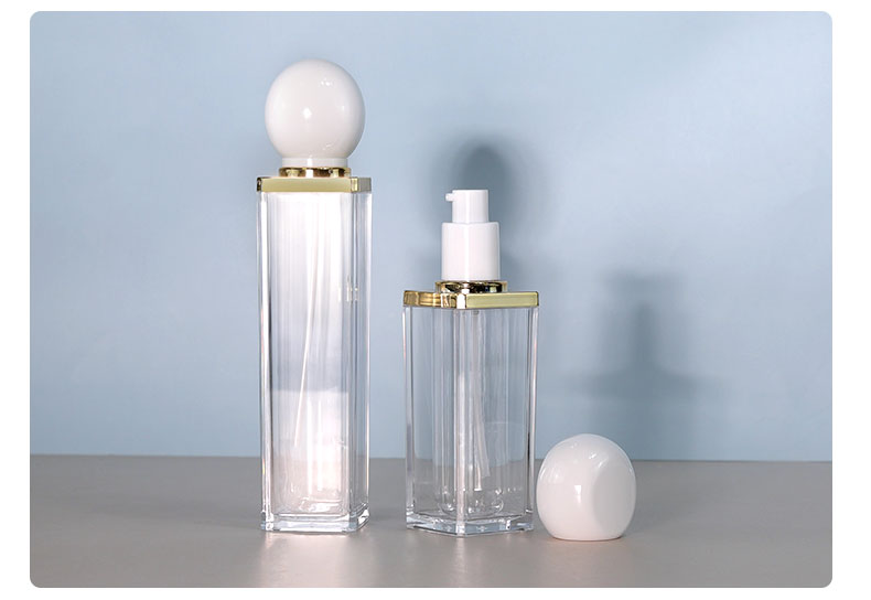 Cosmetic Acrylic Bottles 30g 50g Plastic Lotion Bottles Packaging With Special Stone Cover Cap