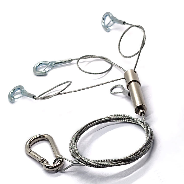 Steel Wire Rope Adjustable Plant Pot Hanging Kit With Hook For Safety