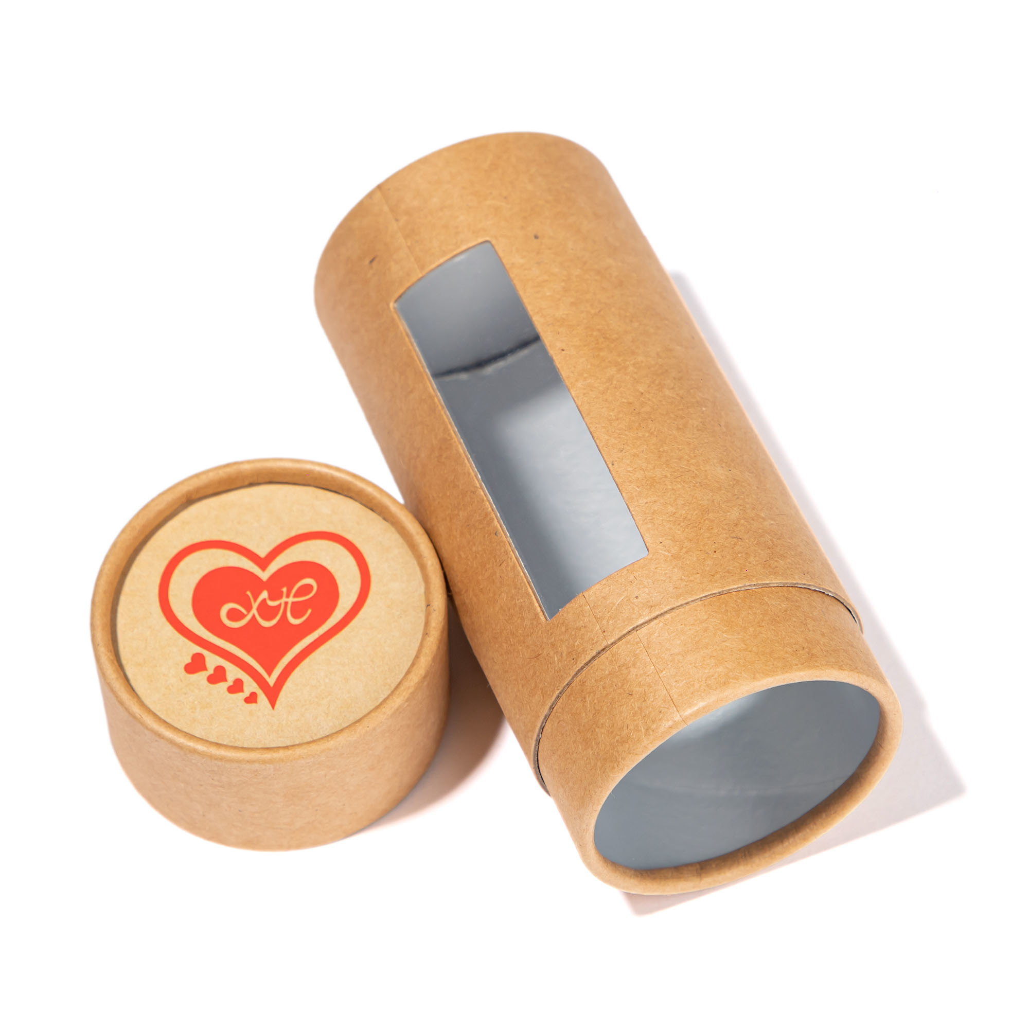 Chocolate Food Grade Kraft Paper Tube with PVC Window Food Tea Paper Box Packaging