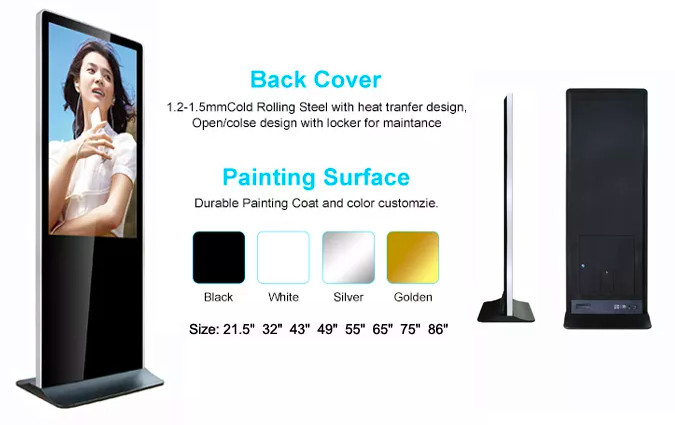 55 Inch Interactive Touch Screen Kiosk Standing Computer Kiosk