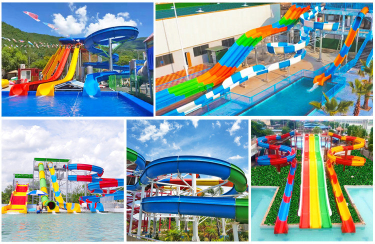 Water Park Rainbow Slides Adult Amusement Park Rides Equipment Fiberglass Water Slide