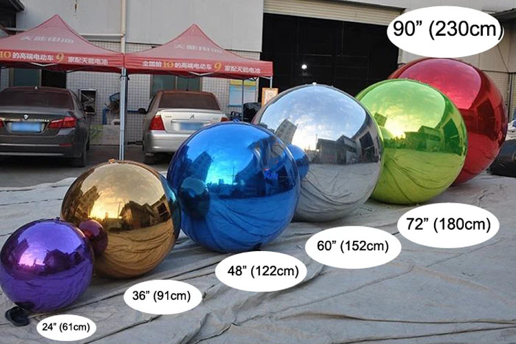 Outdoor Affordable Big Shiny Balls Inflatable Silver Smooth Shiny Ballse Balls for Event