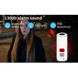 USB Rechargeable Safety Alarm Keychain 130DB With SOS LED Light
