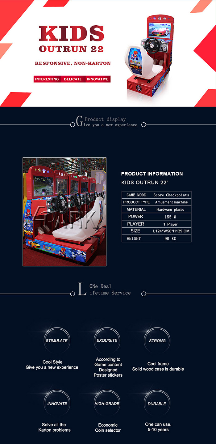 Kids Car Racing Game Simulator Machines Coin Operated Stereo System for fec,shopping center