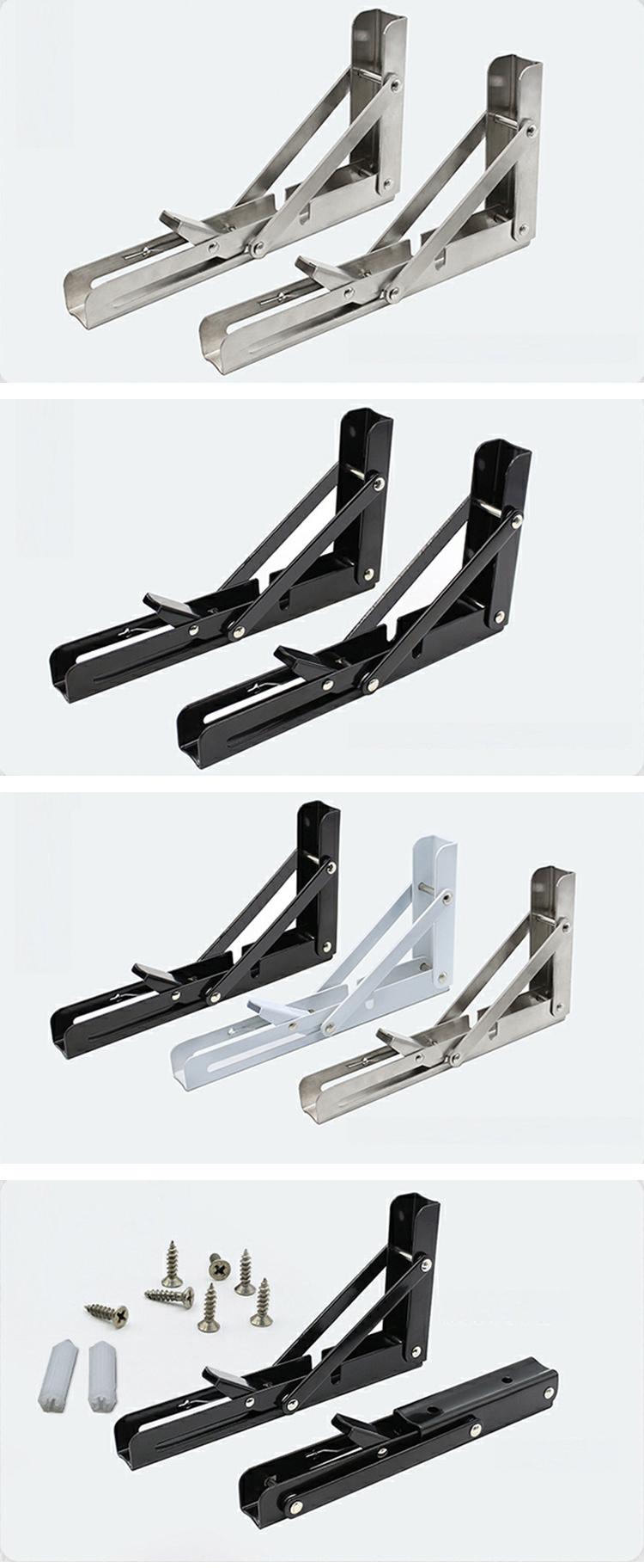 Stamping Punching Bending Process Wall Mount Collapsible Shelf Hinge for 2pcs White