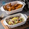 Buy cheap Food Beverage Stores CLASSIC Rectangular Porcelain Plates In Oven With Handle from wholesalers