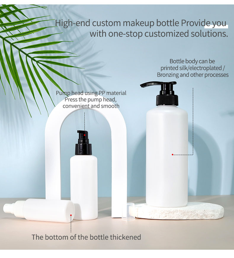 PET Plastic Shampoo Bottles 60ml 120ml 500ml Lotion Pump Bottle For Skin Care Packaging