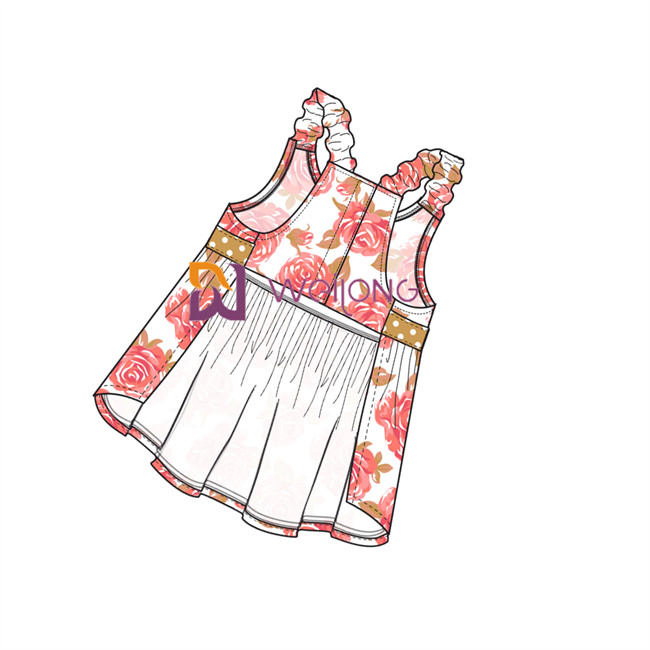 Digital Print Hawaii Rose Customized Strap Dog Dress For Pet