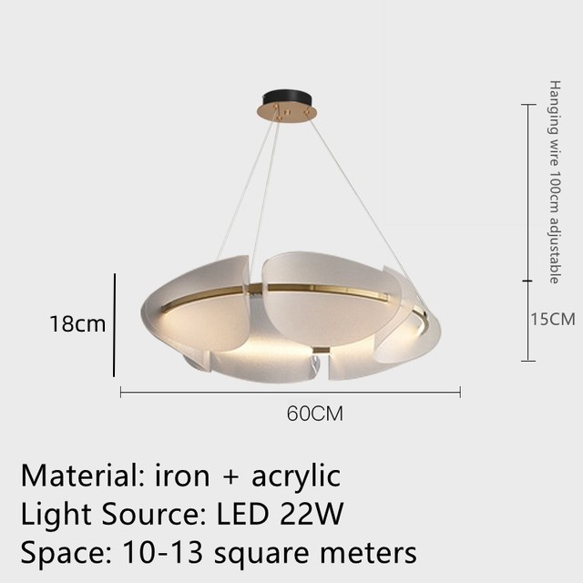 Modern Acrylic LED Chandeliers Living Room Creative Nordic Atmospheric Restaurant Ring Chandelier(WH-AP-558)