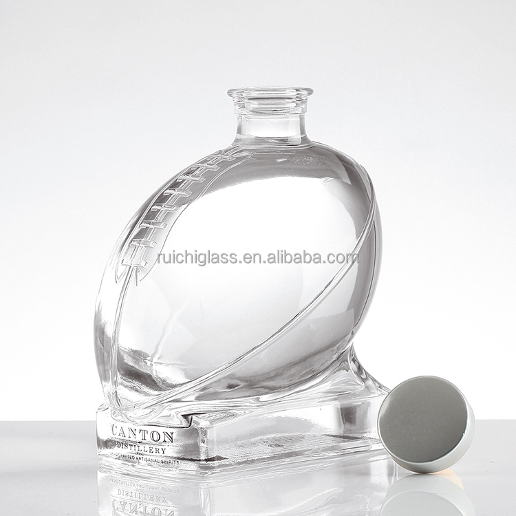 Customized Transparent Fashion Shape of Brandy Whiskey Glass Bottle for Party Customized