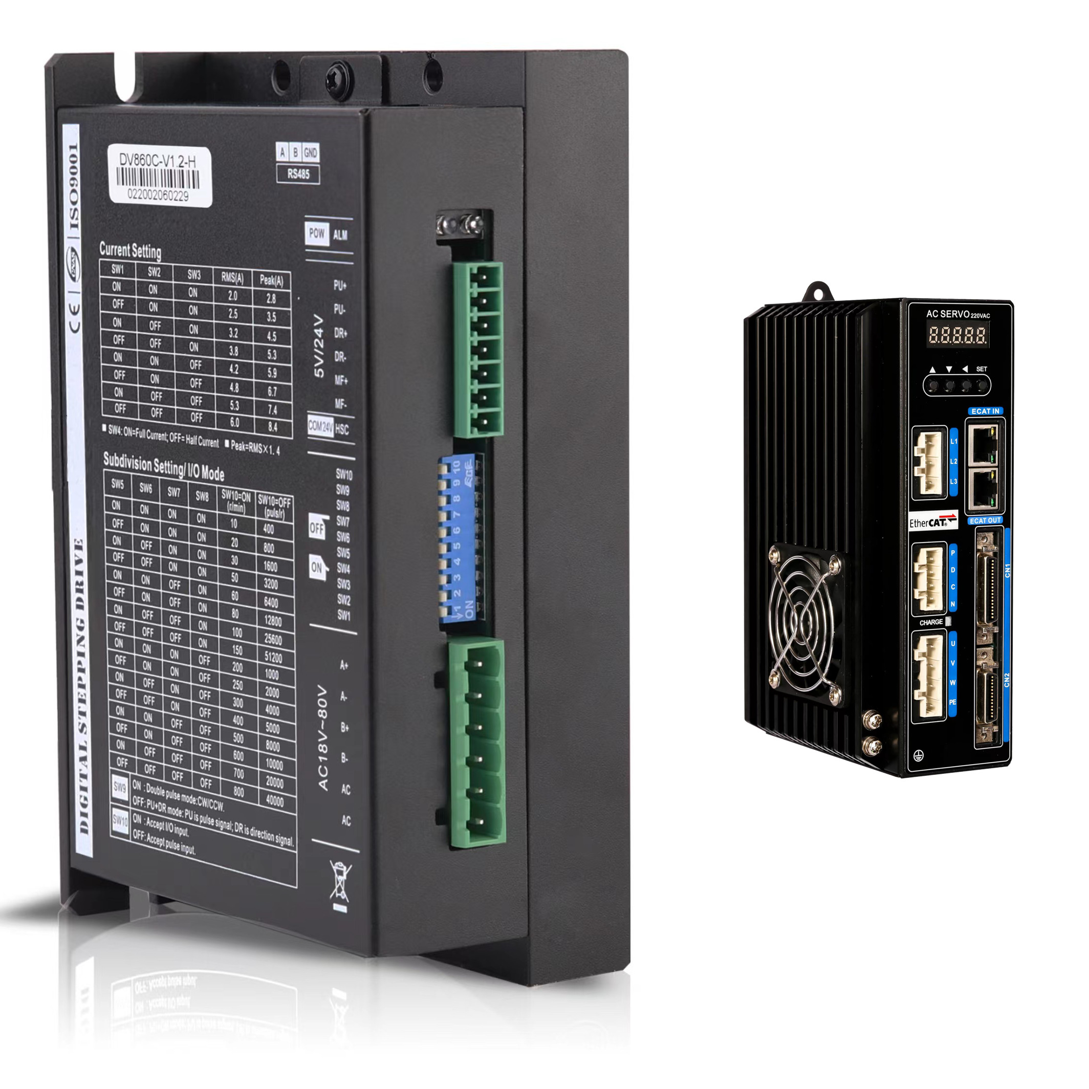 Closed Loop Stepper CNC Motor Driver Practical 0.4KW-22KW Black
