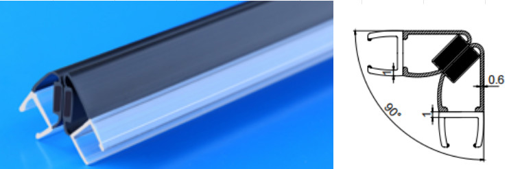 Transparent PVC Shower Door Plastic Seal Waterproof Shower Door Plastic Strips