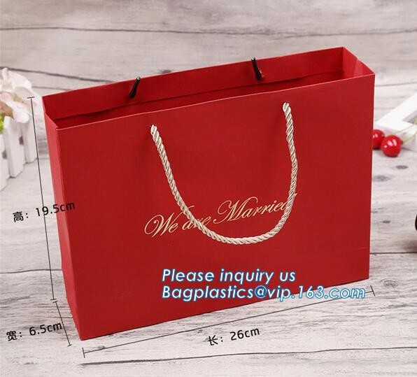 Luxury paper bags with handles Different Sizes,250gsm art paper shopping carrier bag custom printing with handle rope
