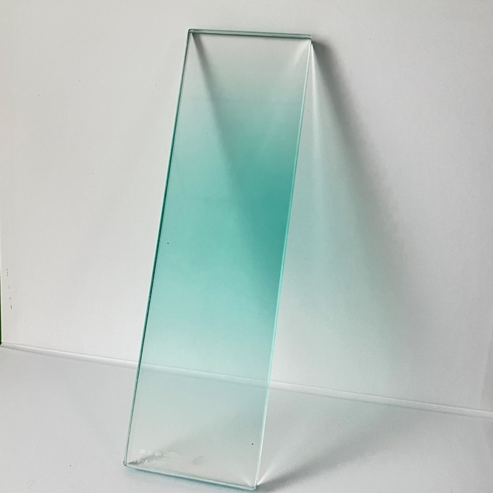 Icy Blue Gradient Laminated Glass Shower Enclosure Indoor Partition Wall