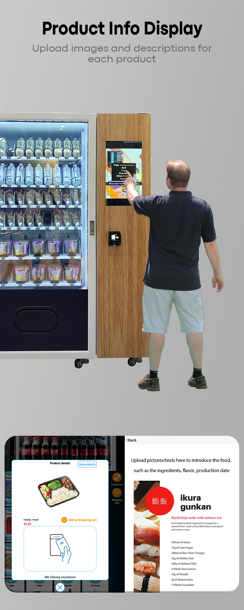 Smart Candy corner Vending Machine with 21.5-Inch Touchscreen Multiple Payment Options Candy Vending Machine