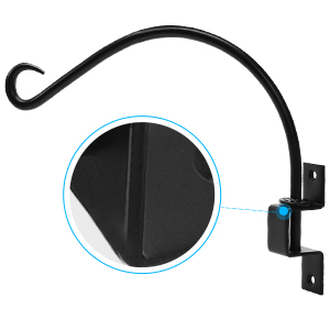 Silver Hardware Included 12 Inches Swivel Plant Hangers Outdoor 2 Pack Black Iron Plant Hanging Hook Bracket
