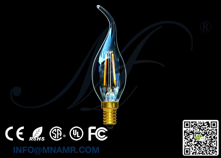 110v 220v LED Replacement Bulbs C35 E14 2w 2200k for Table Lamp