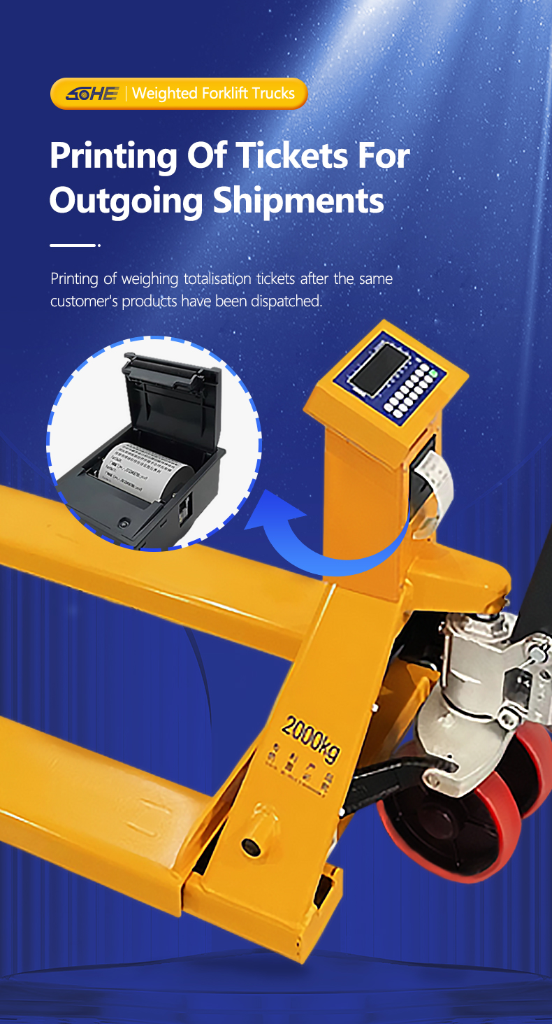 SOHE SCS Printing Meter Heavy Yellow Forklift Scale With LED Display