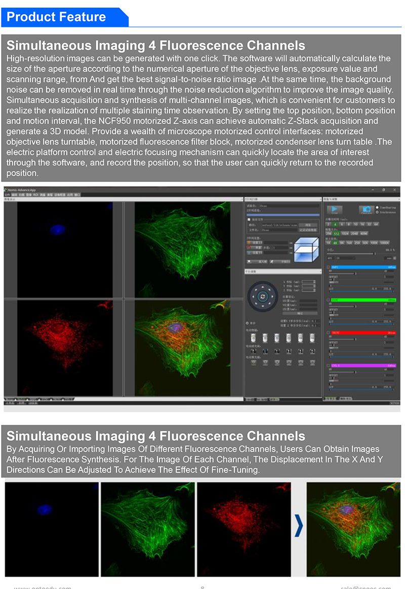 A64.1095 Opto Edu Laser Confocal Microscope Full Auto Motorized