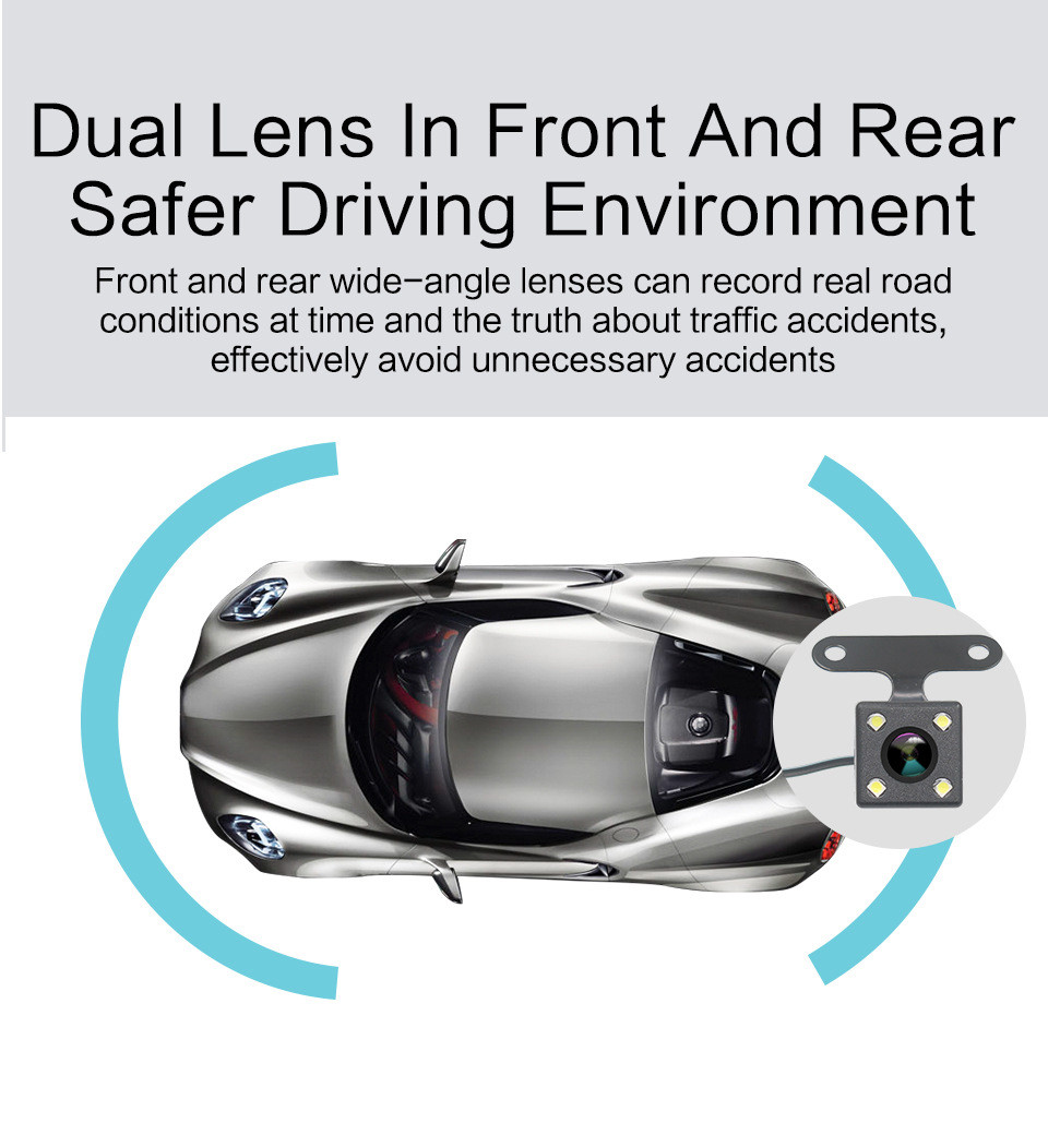 ODM Car Dual Lens Driving Recorder With GPS 170 Degree Wide Angle