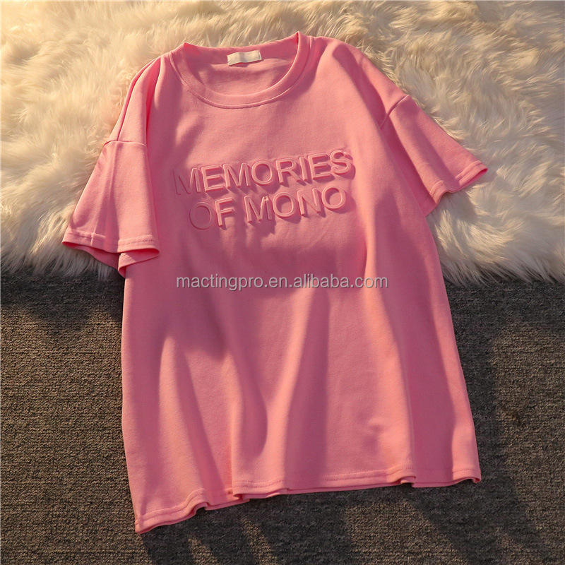 Custom 3d Emboss Print T Shirt for Men Women Embossing Printing Tee Shirt Logo Design