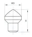 Cemented Tungsten Carbide Mushroom shaped Pick Buttons Hard Alloy Engineering Materials