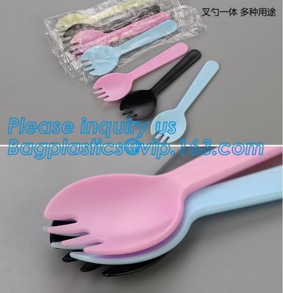 Eco friendly reusable dinner bamboo cutlery set for Travelling,Cartoon Handle