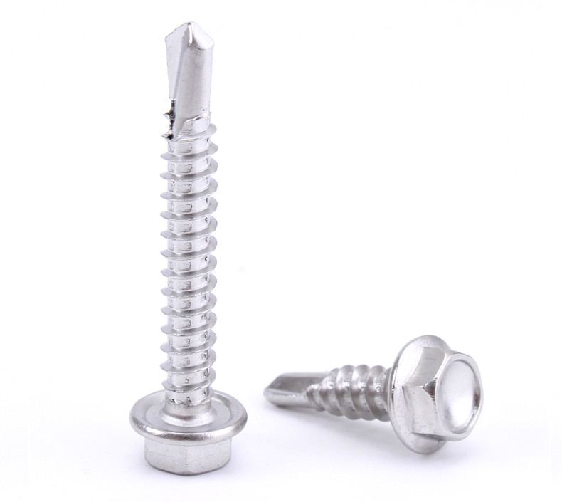 Stainless Steel Hexagon Flange Head Drilling Screw With Tapping Screw Thread