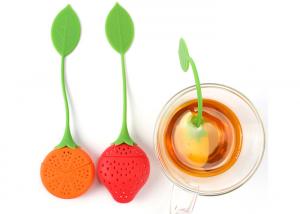 China 19.5x5x2cm Eco Friendly Strawberry Shape Silicone Tea Infuser BPA Free Single Cup Tea Infuser on sale