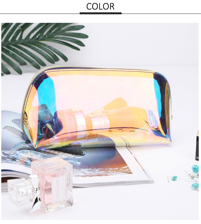 Luxury Custom Logo Waterproof Travel Holographic Makeup Bag