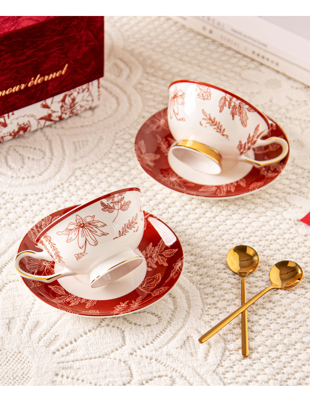 Christmas 2024 Supplies Cup Saucer Christmas Ceramic Tableware 200ml 6.76 Oz For Women
