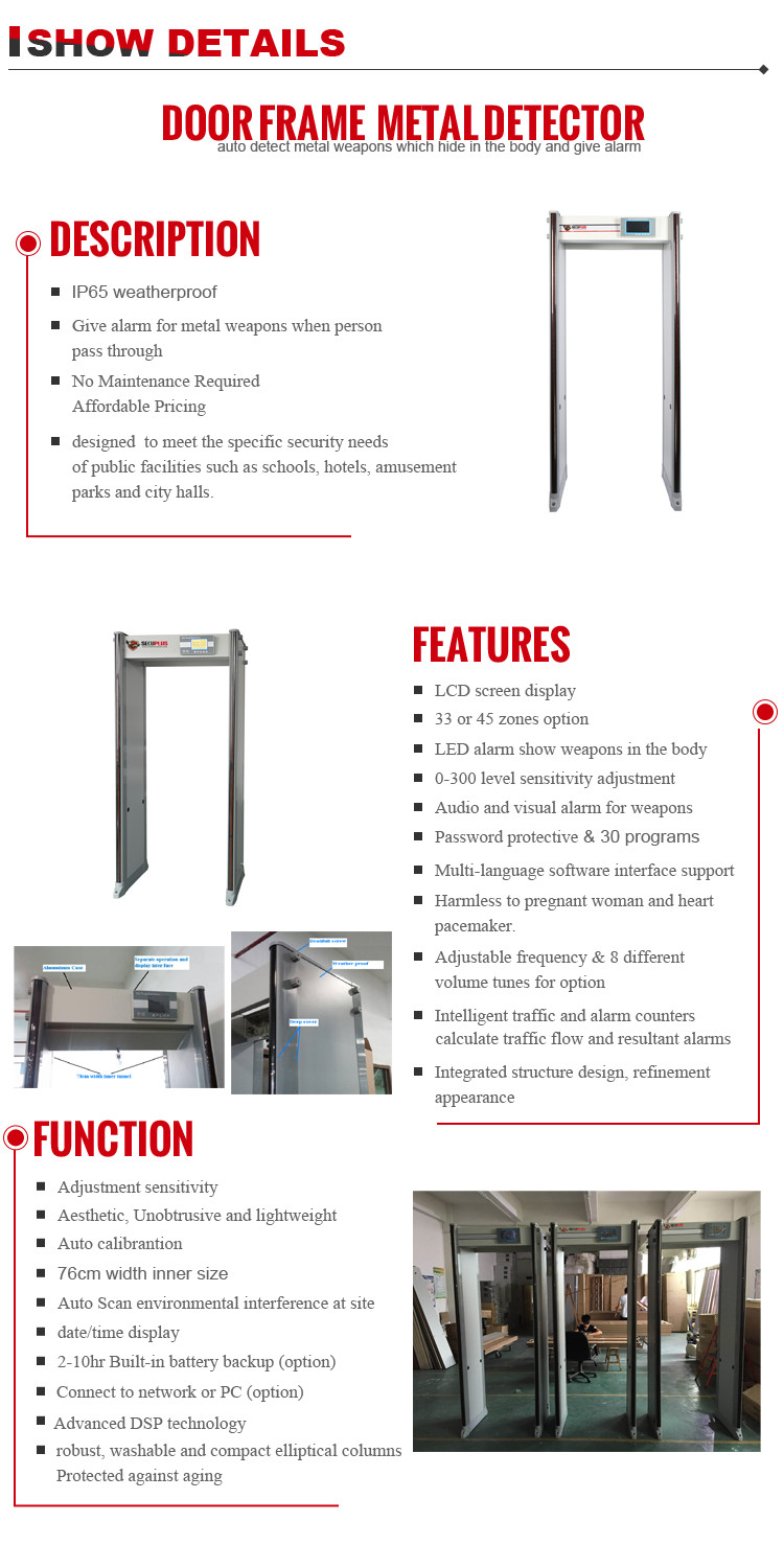 Quick Infrared Body Temperature Walk Through Metal Detector Gate With Remote Control