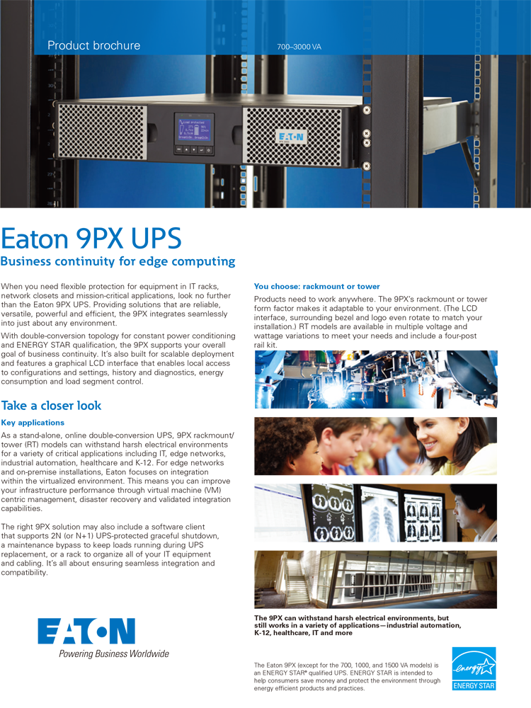 EATON UPS Brand 9PX UPS 100 kva single phase online ups for Manufacturing Pharmaceutical