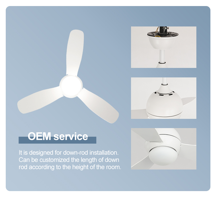 Remote LED Lighting Ceiling Fan Inverter with Advanced 3 Speed Choice and Metal MDF