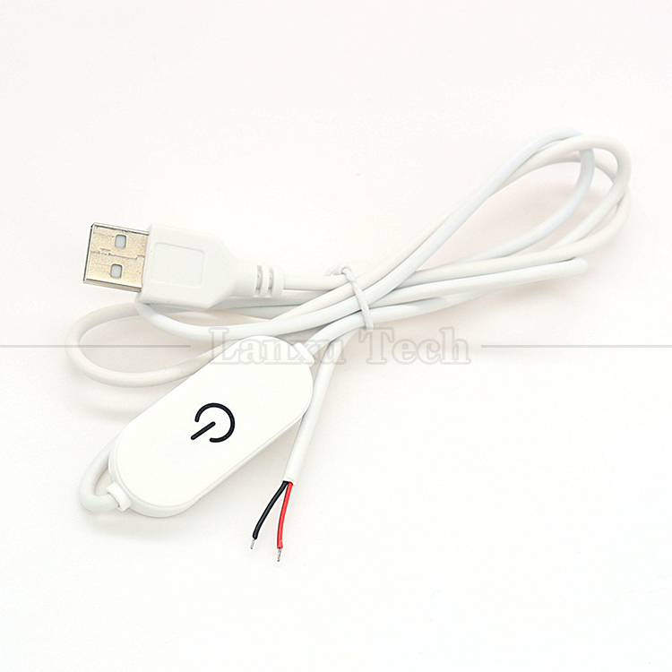 5V Touch Switch ON OFF Controller Stepless USB to Open Wires End Cable LED Dimmer for Led Strip Light Lamp