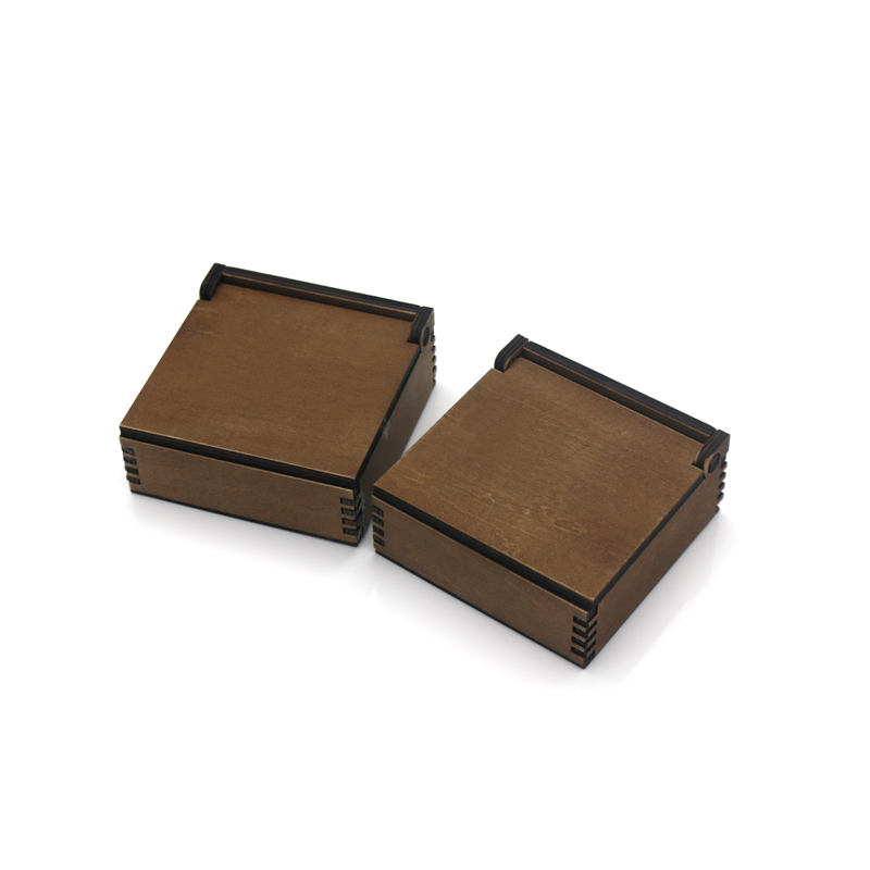 102mm Plywood Wooden Jewelry Storage Box Decorative Storage Treasure Pack Box