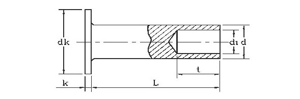 Stainless Steel Flat Head Half Rivet DIN6792