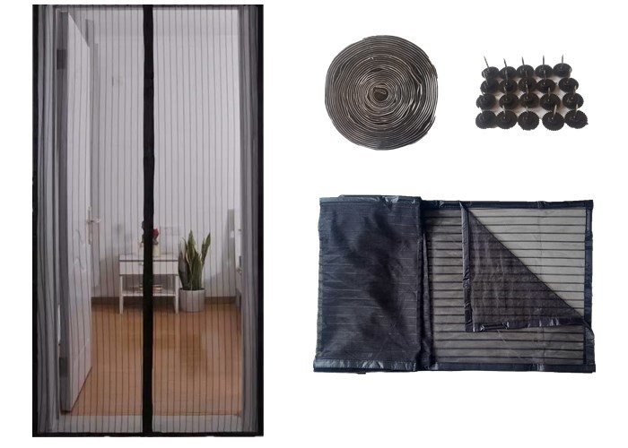 Polyester Mesh Screen Door, Magnetic Door Curtain, Durable Use Magnetic Screen Door