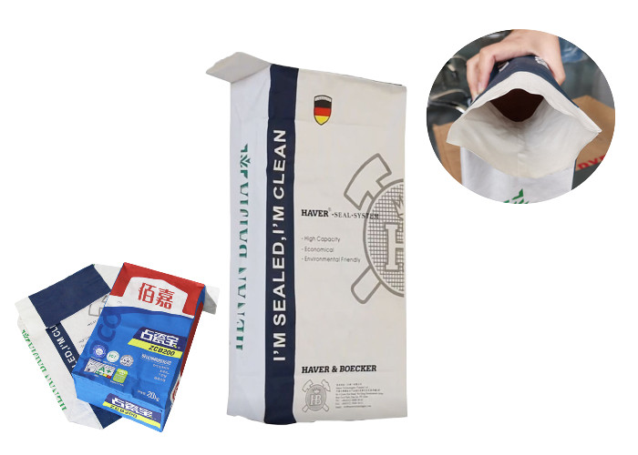 20kg Pasted Valve Multiwall Paper Bags For Tile Adhesive With Your Own Logo