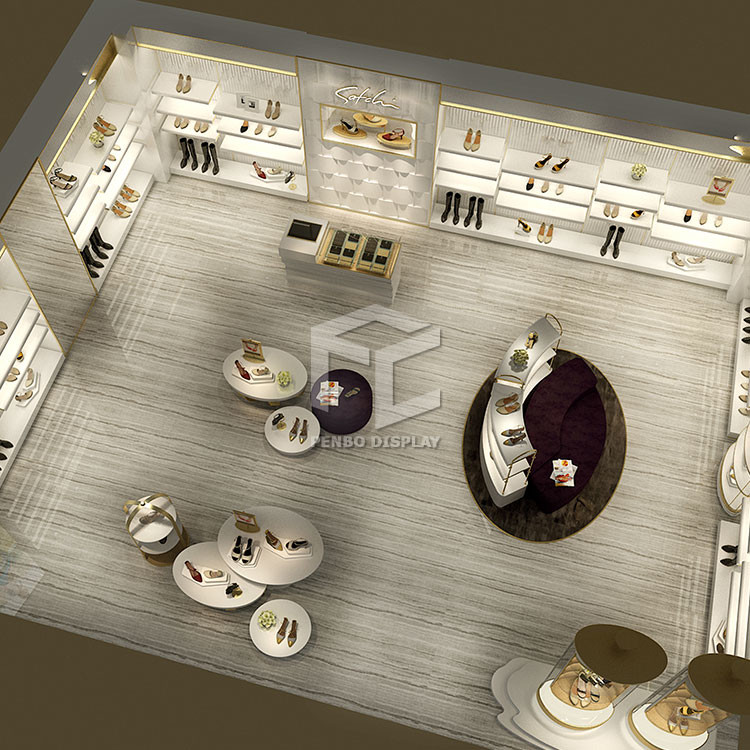 Outstanding Design Electroplate Shoe Store Furniture For Shop ODM