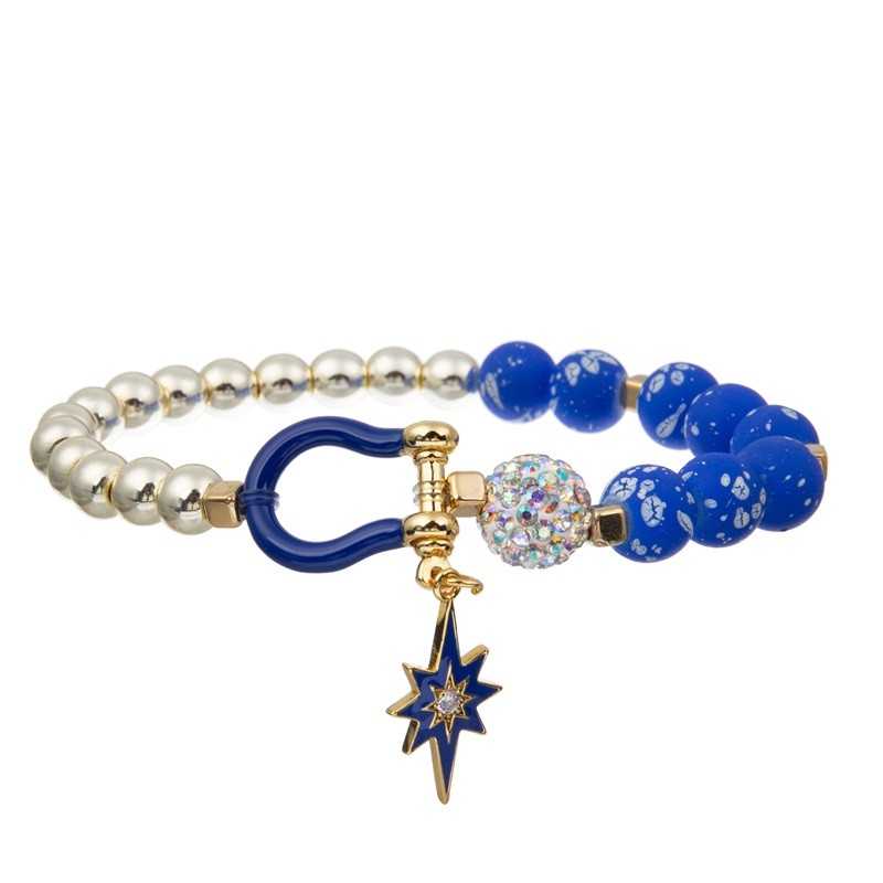 Unisex Enamel Colorful Charm Stretchy Stacking Bracelets Glass Beaded Christmas Gift