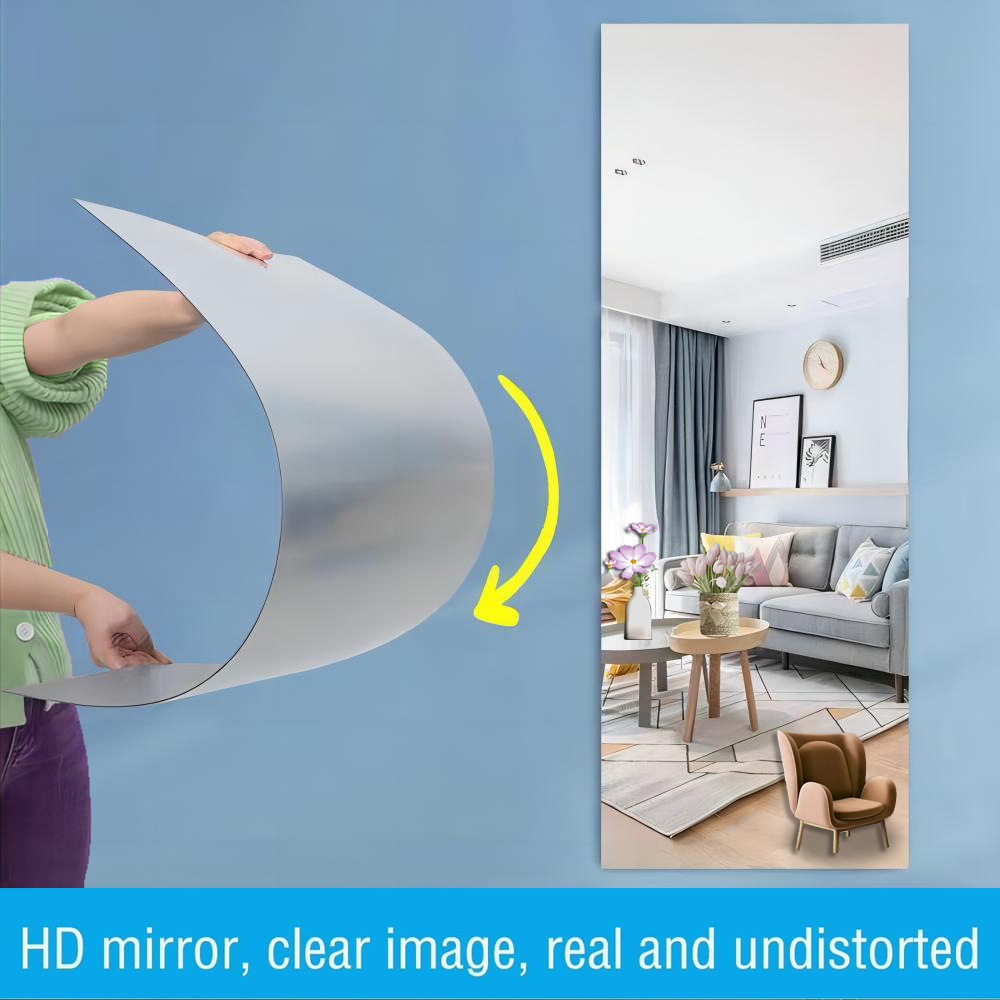 2mm Plastic Flexible Sliver Sheet Adhesive Acrylic Mirror Board for Custom Home Decor