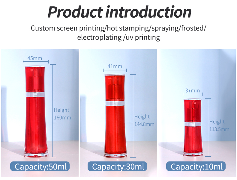 Sealing Mist Spray Bottles Red Slim Waist Lotion Cream Bottle For Mist Packaging