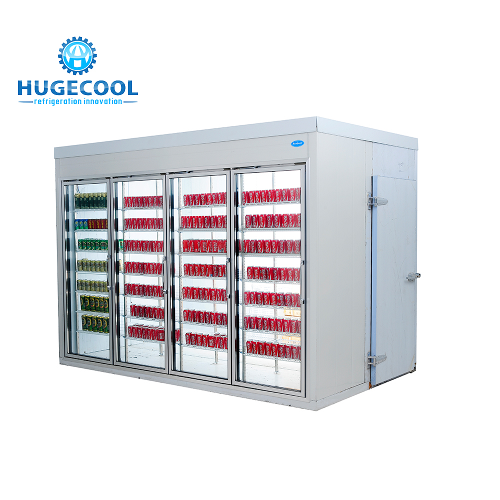 110v 220v Display Refrigerator Showcase , Display Fridge Shelves With Glass Door